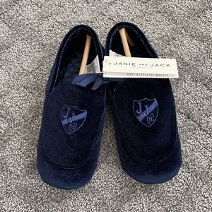 NWT Janie and Jack Blue Velvet Slippers